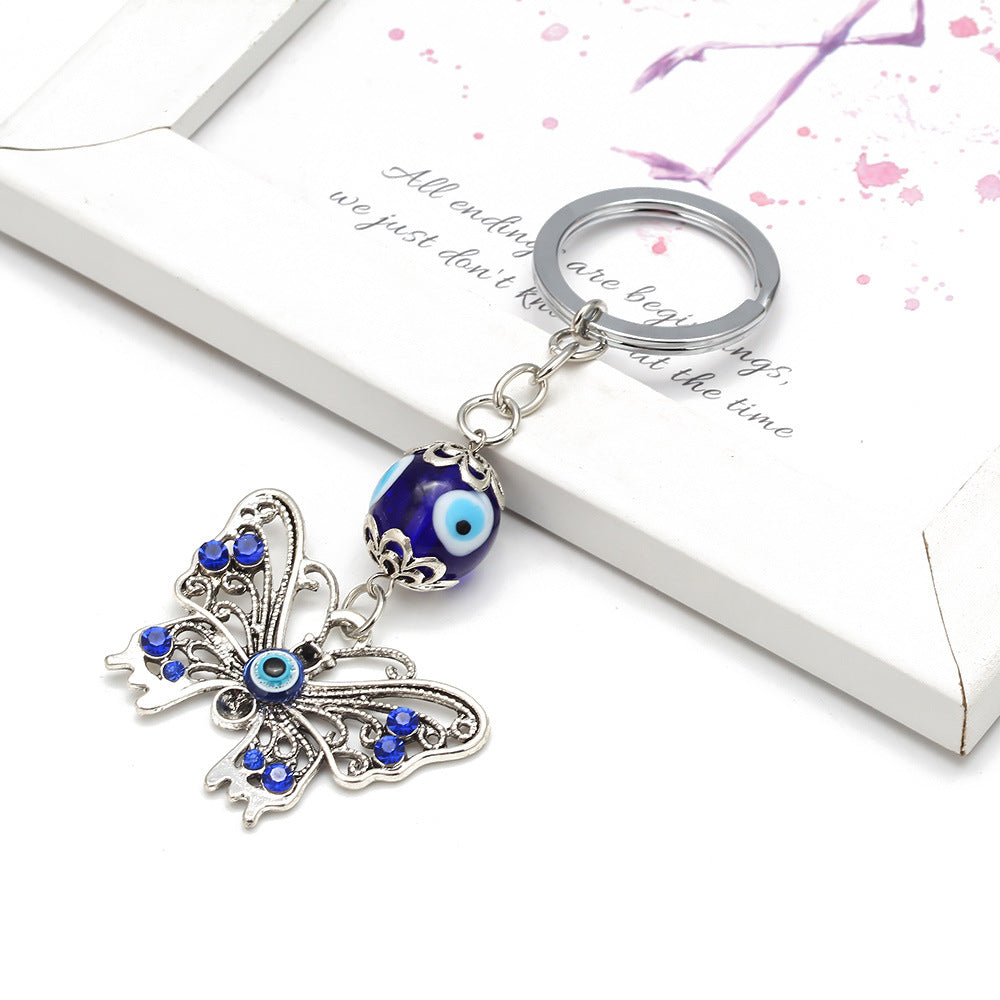 Wholesale Devil's Eye Ceramic Butterfly Keychains
